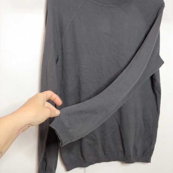 Talbots turtleneck Sweater Long Sleeve Shirt Gray Rayon Nylon Blend New Large - Picture 5 of 9